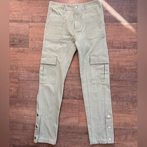 Diet Starts Monday Sage Green Snap-Cargo Pants